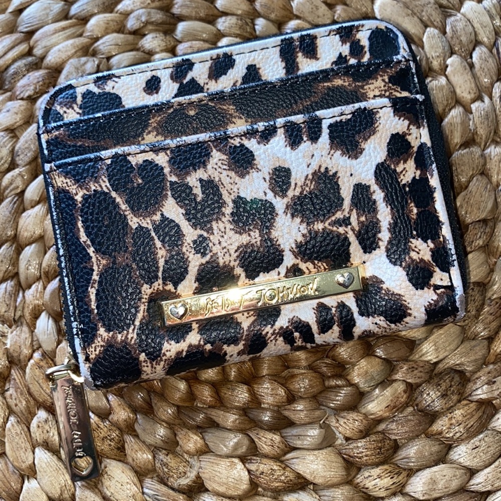 Betsey Johnson Leopard Card/ Coin Wallet